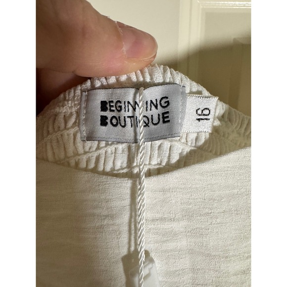 Beginning Boutique Angel Wings White Mini Dress Smocked Back Spaghetti Strap, 16 - Picture 4 of 11